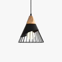 Suspension LED Design en Bois et Cage Colorée. | Marco Lucetti Noir / 25 x 28cm / Froide