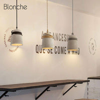 Suspension LED design en ciment avec corde trendy | Marco Lucetti