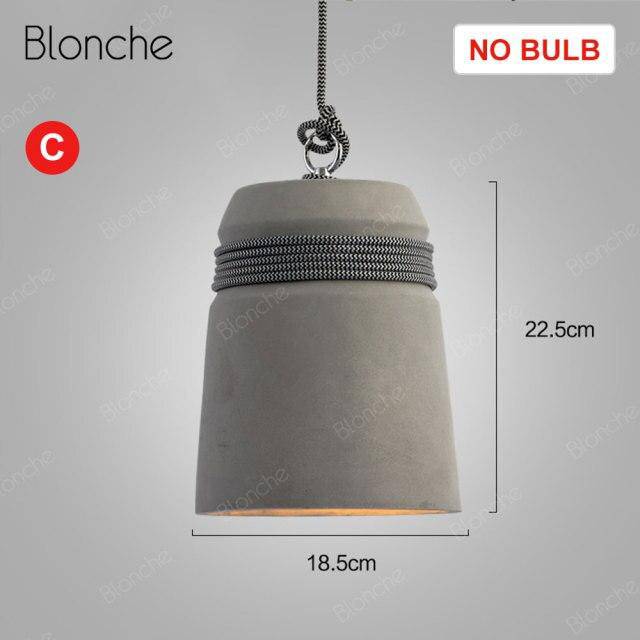 Suspension LED design en ciment avec corde trendy | Marco Lucetti C