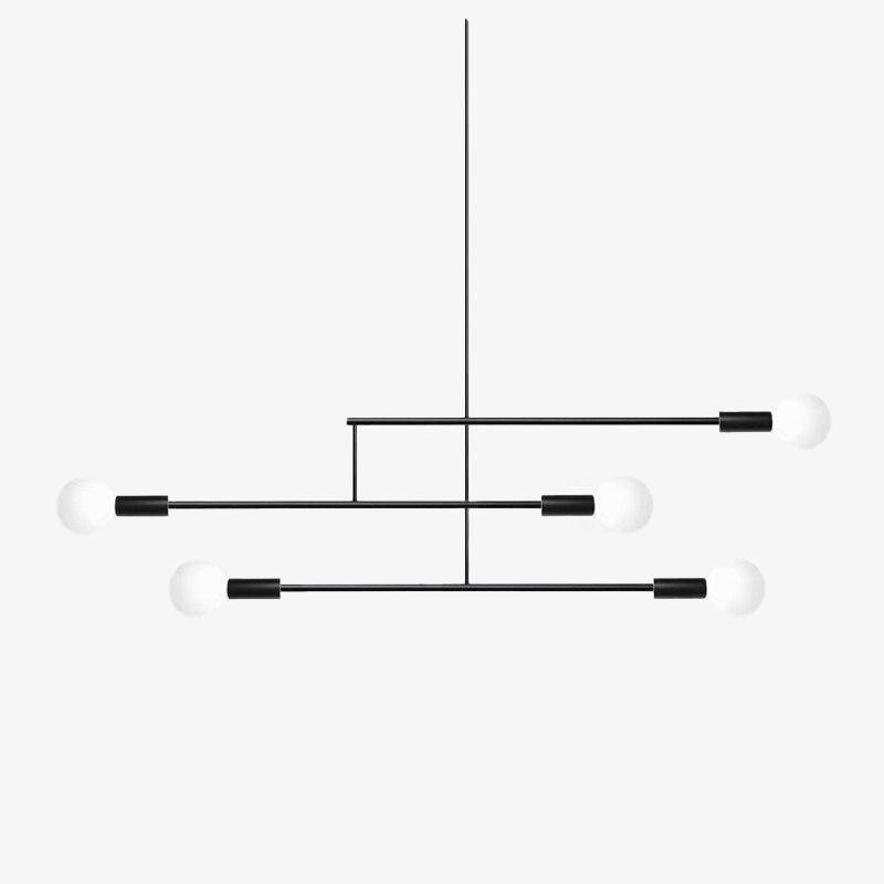 Suspension LED design en métal avec plusieurs lampes - Créativité illuminée | Marco Lucetti 5 lampes / Noir