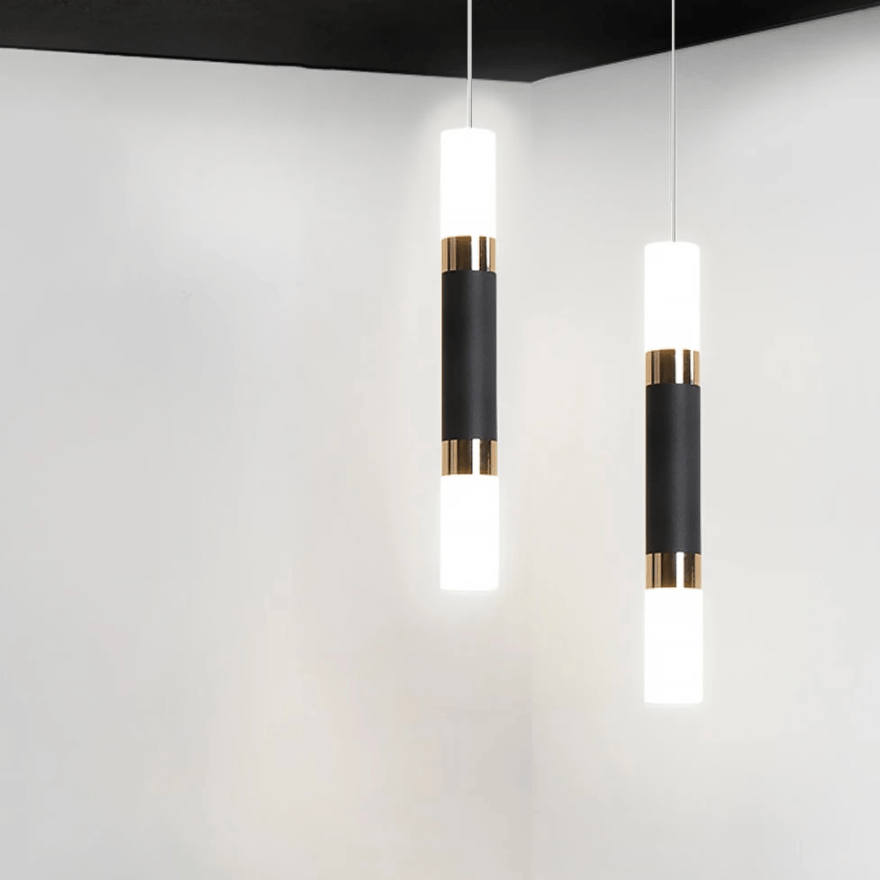 Suspension LED design en tube métal. | Marco Lucetti