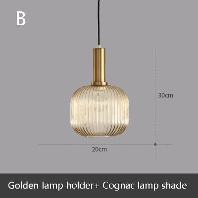 Suspension LED Design en Verre Belly | Marco Lucetti B - Cognac / Noir