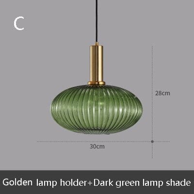 Suspension LED Design en Verre Belly | Marco Lucetti C - Vert / Noir