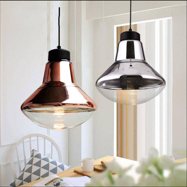 Suspension LED design en verre chromé Bronze "Lumina" | Marco Lucetti