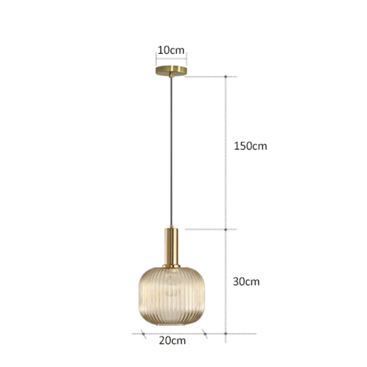 Suspension LED Design en Verre Coloré. | Marco Lucetti 20cm / Cognac