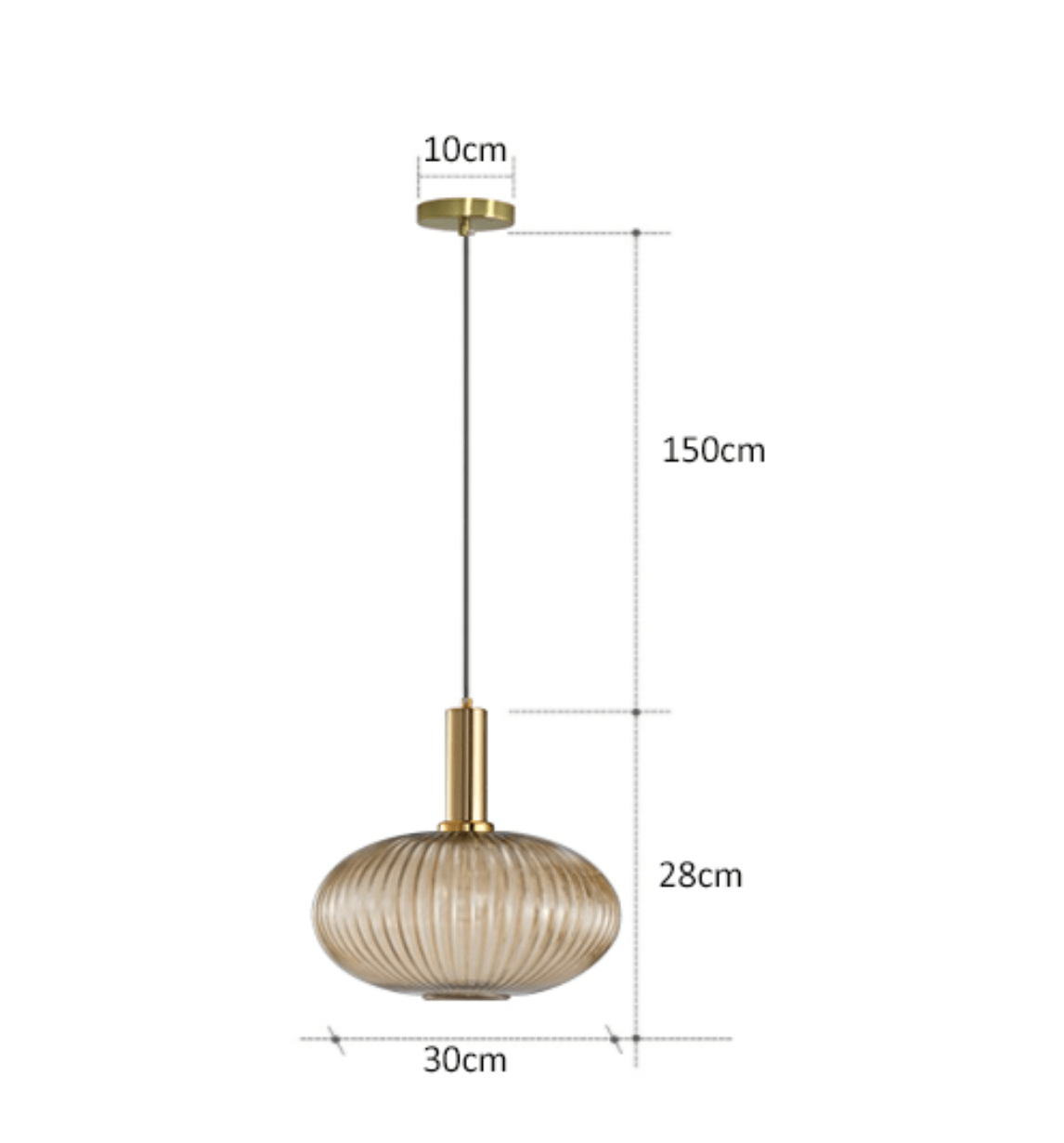 Suspension LED Design en Verre Coloré. | Marco Lucetti 30cm / Cognac