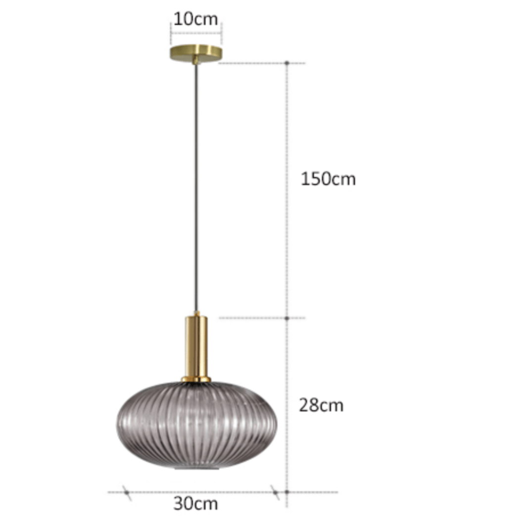 Suspension LED Design en Verre Coloré. | Marco Lucetti 30cm / Gris