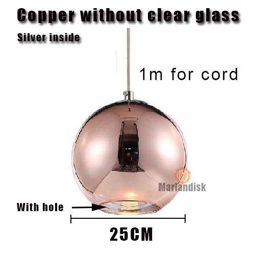 Suspension LED Design en Verre et Chrome Copper | Marco Lucetti 25cm - Rose gold