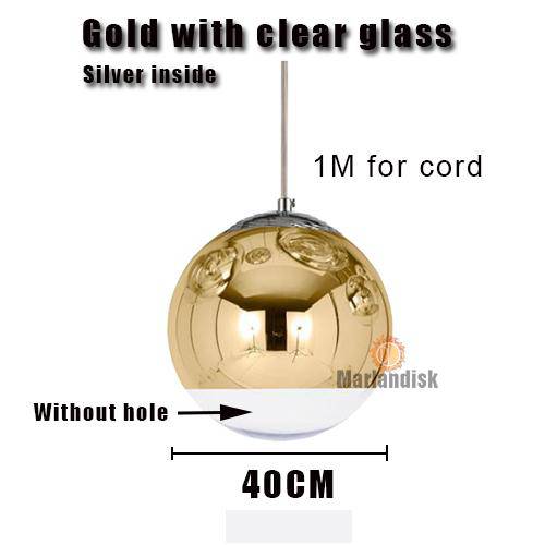 Suspension LED Design en Verre et Chrome Copper | Marco Lucetti 40cm - Doré