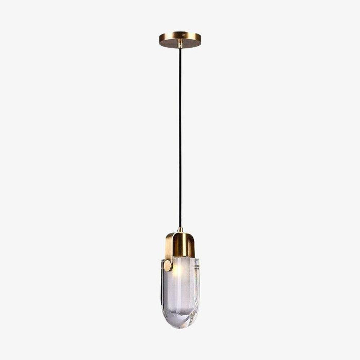 Suspension LED design en verre et dorée | Marco Lucetti