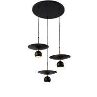 Suspension LED Design "Lumina" | Marco Lucetti 3 lampes - disque / Froide