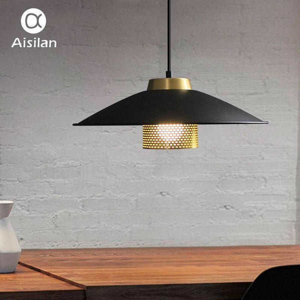 Suspension LED design métal noir & doré - Barndo | Marco Lucetti