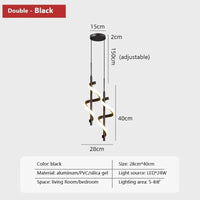 Suspension LED Design Moderne | Marco Lucetti Noir-2tête / Blanc froid