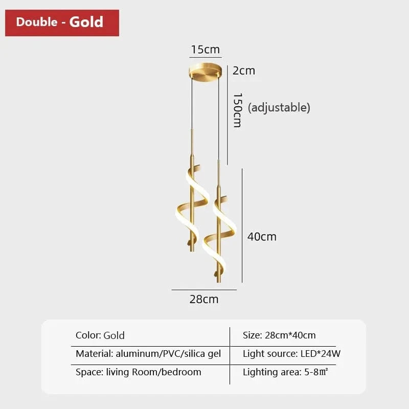 Suspension LED Design Moderne | Marco Lucetti Or-2head / Blanc froid