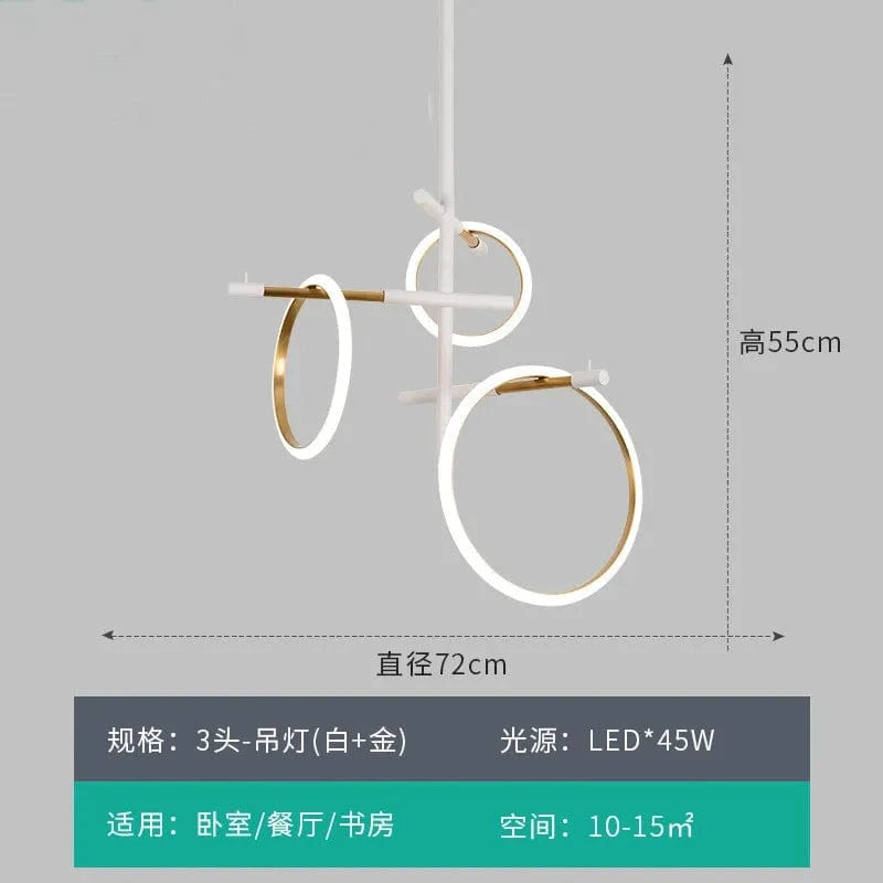 Suspension LED Design Moderne pour une Décoration Intérieure Élégante | Marco Lucetti 3 têtes blanc / Blanc chaud