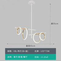 Suspension LED Design Moderne pour une Décoration Intérieure Élégante | Marco Lucetti 4têtes blanc-B / Télécommande