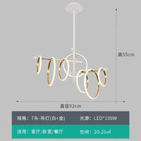 Suspension LED Design Moderne pour une Décoration Intérieure Élégante | Marco Lucetti 7 têtes blanches / Télécommande