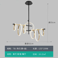 Suspension LED Design Moderne pour une Décoration Intérieure Élégante | Marco Lucetti 7 têtes noires / Blanc chaud