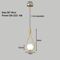 Suspension LED design pour intérieur avec cordon G9 | Marco Lucetti A Cuivre 7w / Blanc chaud