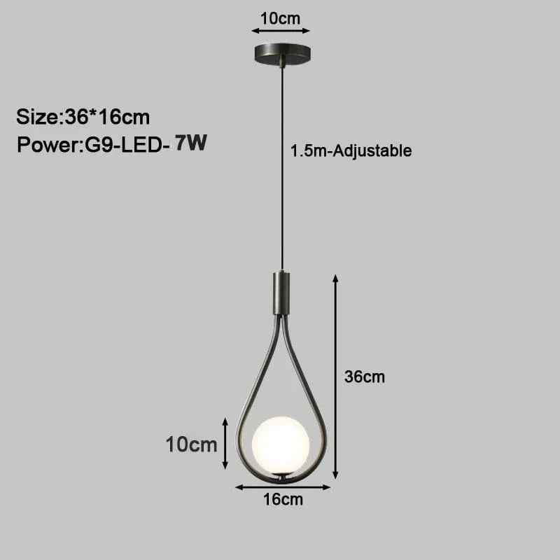 Suspension LED design pour intérieur avec cordon G9 | Marco Lucetti A noir 7w / Blanc chaud