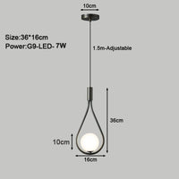 Suspension LED design pour intérieur avec cordon G9 | Marco Lucetti A noir 7w / Blanc chaud