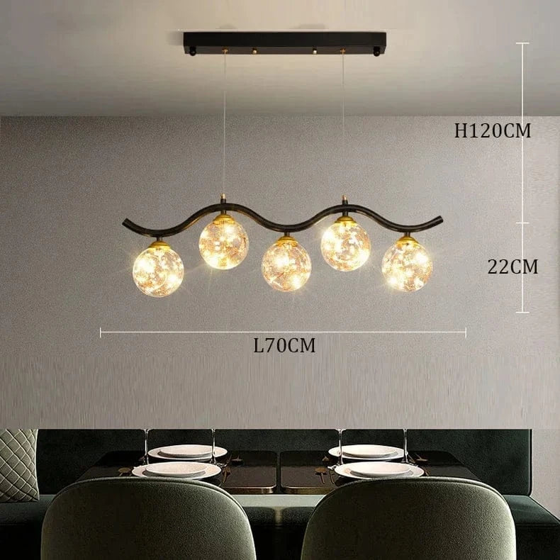 Suspension LED Design pour Salon, Cuisine et Restaurant | Marco Lucetti Noir / Longueur 70cm / Lumière 3 couleurs