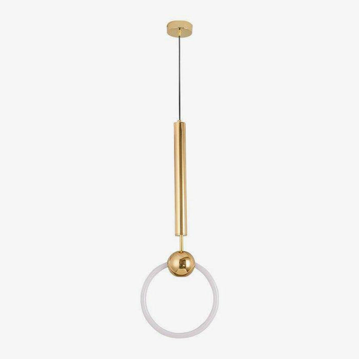 Suspension LED design ronde avec support doré Jaxlong | Marco Lucetti