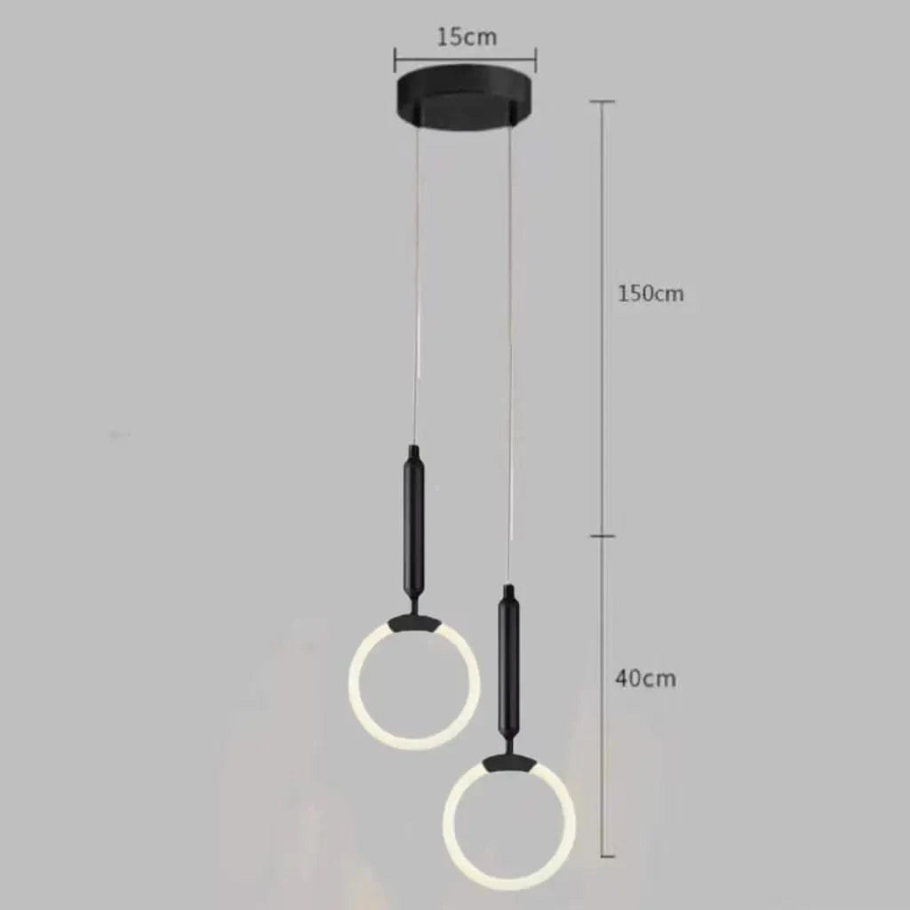 Suspension LED Design Scandinave Moderne Etanche | Marco Lucetti Ae tête noire 2 / Jaune clair