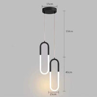 Suspension LED Design Scandinave Moderne Etanche | Marco Lucetti C Noir 2 têtes / Blanc froid