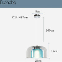 Suspension LED Design Verre Coloré | Marco Lucetti Bleu - A