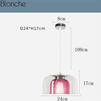 Suspension LED Design Verre Coloré | Marco Lucetti Rose - A