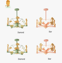Suspension LED Étoile Bois Diamond