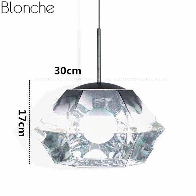Suspension LED Diamond en verre - Design Géométrique | Marco Lucetti Argenté - 30x17cm