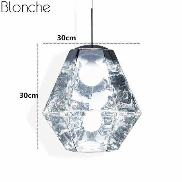Suspension LED Diamond en verre - Design Géométrique | Marco Lucetti Argenté - 30x30cm