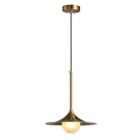 Suspension LED dorée avec abat-jour chapeau Creative | Marco Lucetti