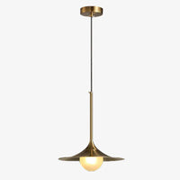 Suspension LED dorée avec abat-jour chapeau Creative | Marco Lucetti