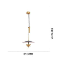 Suspension LED Dorée avec Abat-jour Noir Chapeau | Marco Lucetti