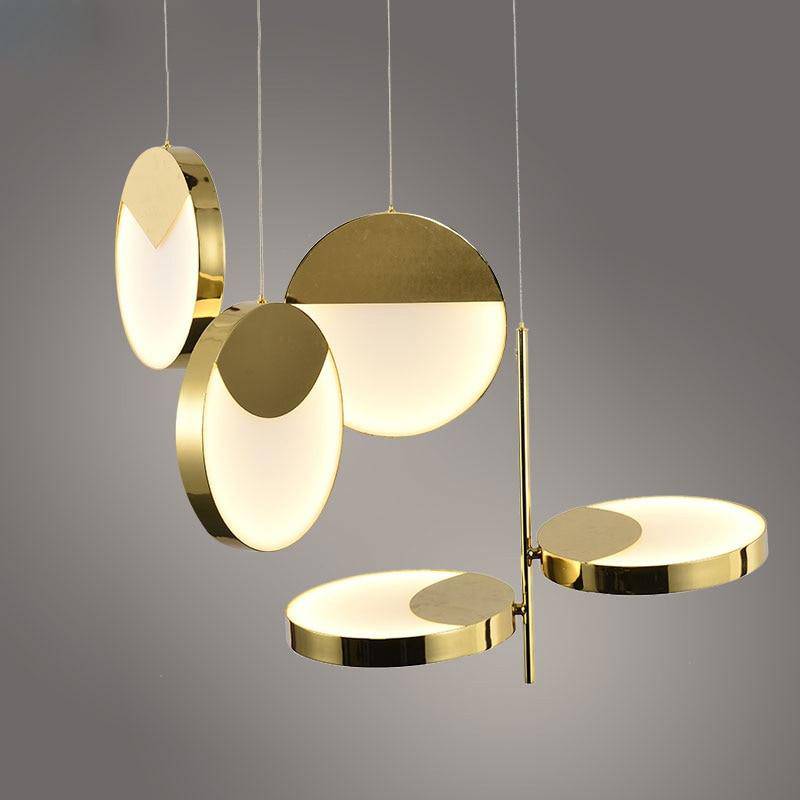 Suspension LED Dorée en Formes Arrondies | Marco Lucetti