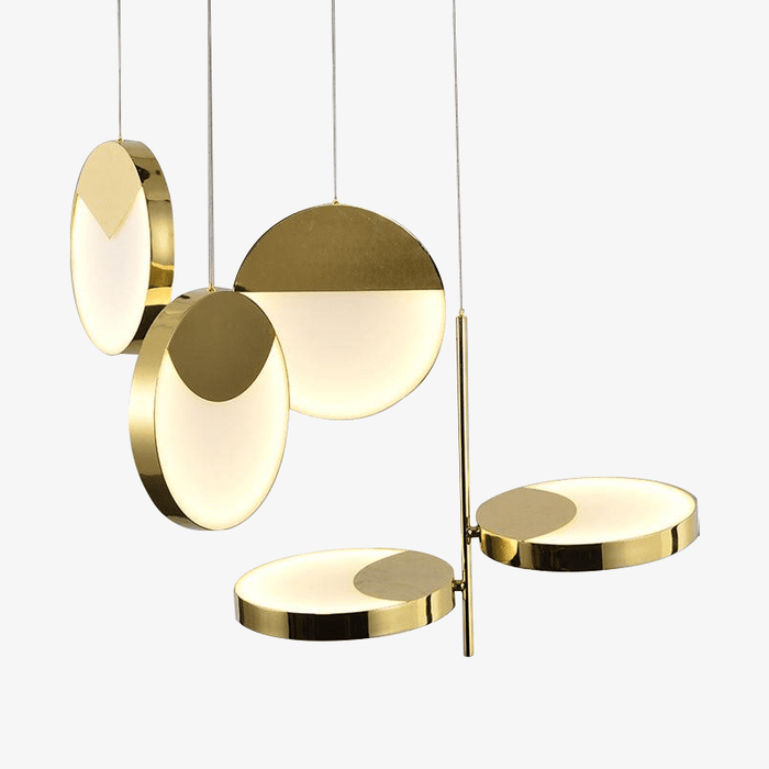 Suspension LED Dorée en Formes Arrondies | Marco Lucetti