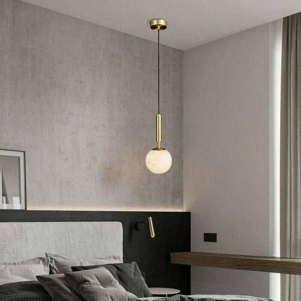 Suspension LED Dorée en Marbre | Marco Lucetti
