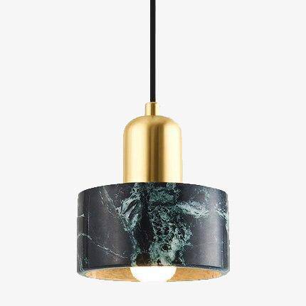 Suspension LED dorée en marbre noir de luxe | Marco Lucetti