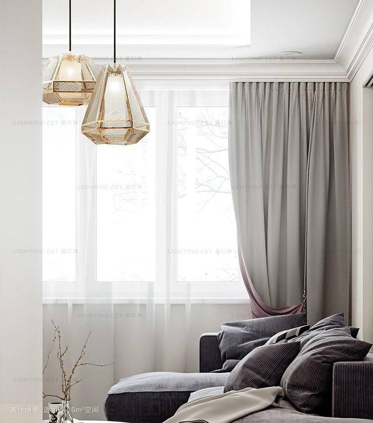 Suspension LED dorée géométrique Ultra-Modern | Marco Lucetti