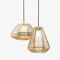 Suspension LED dorée géométrique Ultra-Modern | Marco Lucetti