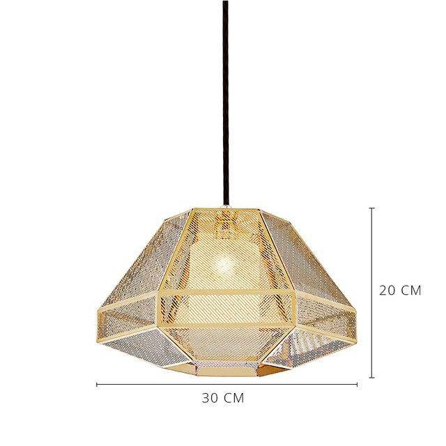 Suspension LED dorée géométrique Ultra-Modern | Marco Lucetti 30cm