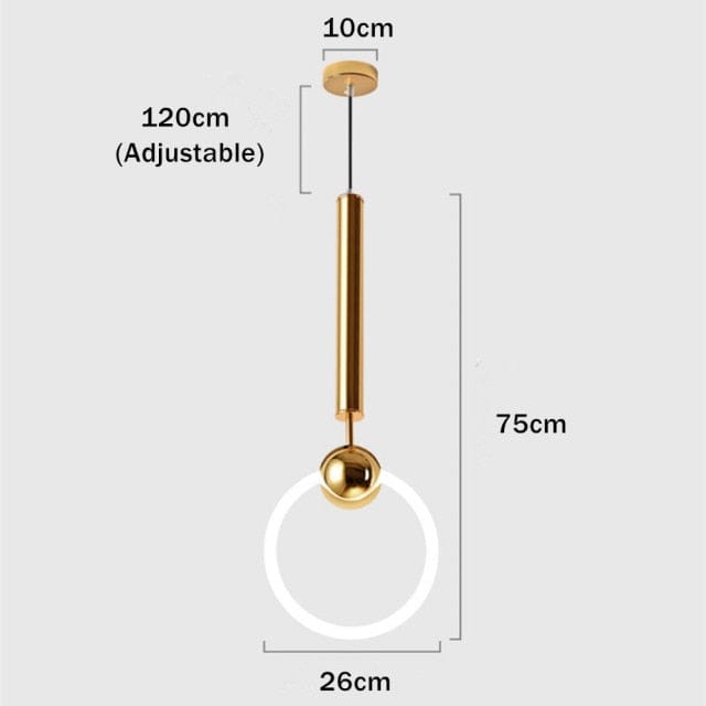 Suspension LED Dorée Melania | Marco Lucetti Anneau