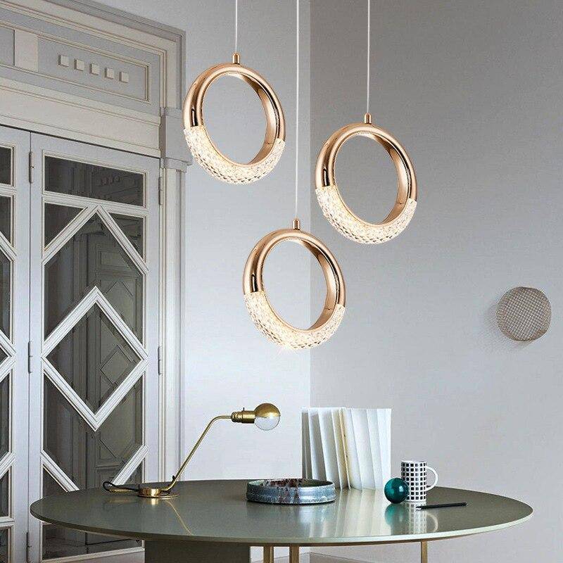 Suspension LED Dorée Ring Light | Marco Lucetti
