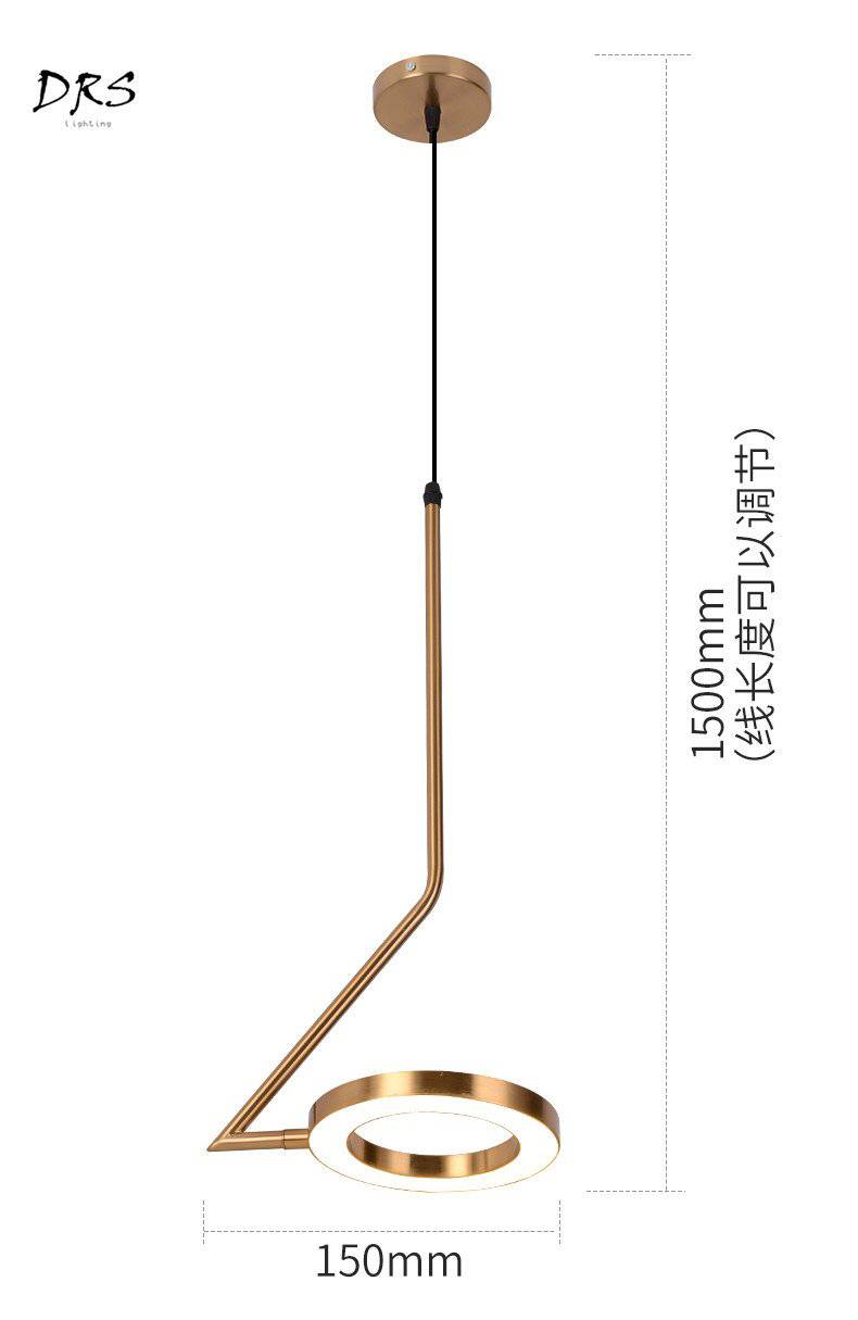 Suspension LED Dorée Rondelle | Marco Lucetti