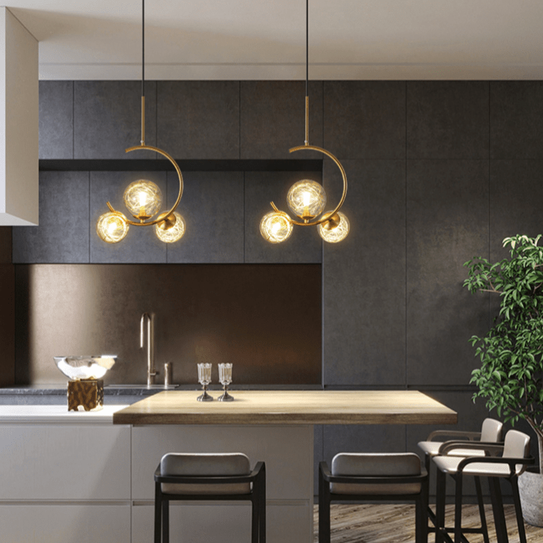 Suspension LED dorée « Shadow Circle » | Marco Lucetti