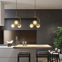 Suspension LED dorée « Shadow Circle » | Marco Lucetti