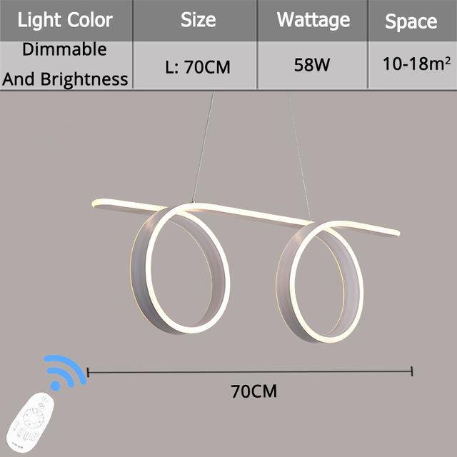 Suspension LED Double Boucles Blanche | Marco Lucetti